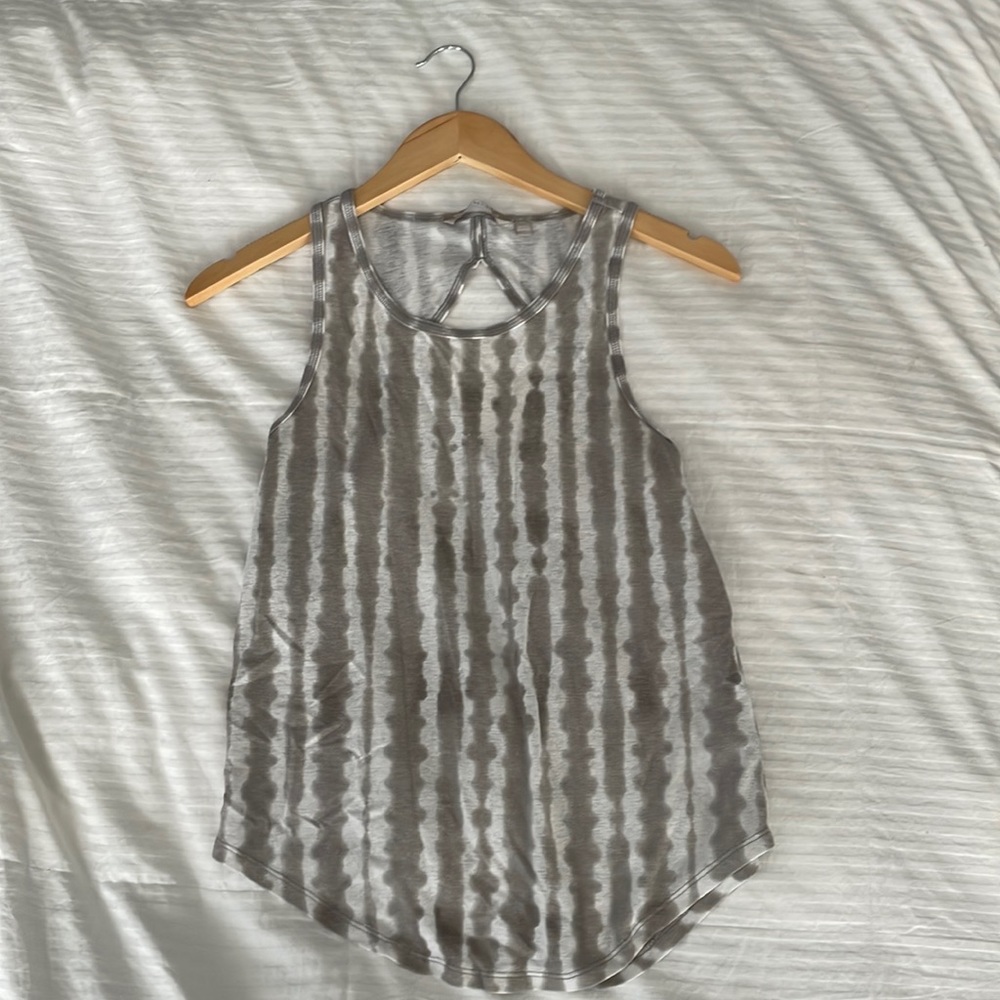 Athleta tank top. Size XS. Greyish and white “stripes”.